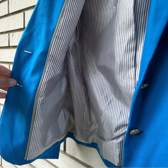 J.Crew Schoolboy Blazer Blue Wool Blend Gold Button Women’s 00 Preppy Classic - Picture 6 of 10